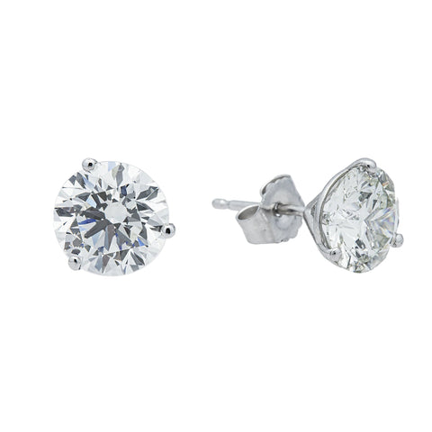 14K Gold Solitaire Round Diamond Stud Earrings 2.0ctw