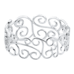 14K White Gold Round Diamond Bangle Bracelet 7.30ct