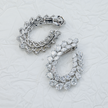 14K White Gold Marquise & Pear Diamond Open Hoop Earrings 14.78ctw