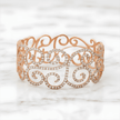 14K White Gold Round Diamond Bangle Bracelet 7.30ct