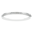 White Gold 5 Row Pave Set Round Diamond Bangle Bracelet 6.62ct