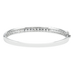 White Gold 5 Row Pave Set Round Diamond Bangle Bracelet 6.62ct