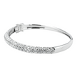 White Gold 5 Row Pave Set Round Diamond Bangle Bracelet 6.62ct
