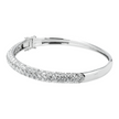 White Gold 5 Row Pave Set Round Diamond Bangle Bracelet 6.62ct