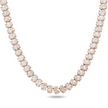 14K White Gold Baguette & Round Cut Flower Diamond Chain 18.98ct