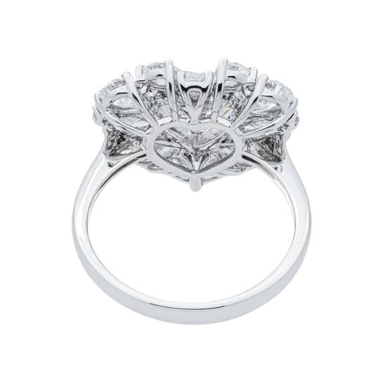 18K White Gold 1.85ct Heart Diamond & Multi Shape Diamond Ring