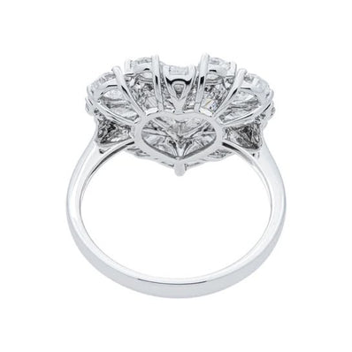 18K White Gold 1.85ct Heart Diamond & Multi Shape Diamond Ring