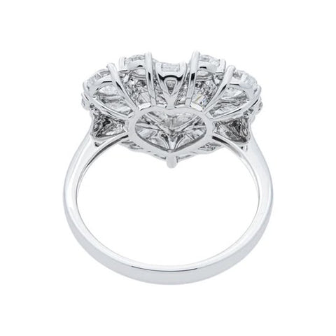 18K White Gold 1.85ct Heart Diamond & Multi Shape Diamond Ring