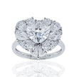 18K White Gold 1.85ct Heart Diamond & Multi Shape Diamond Ring